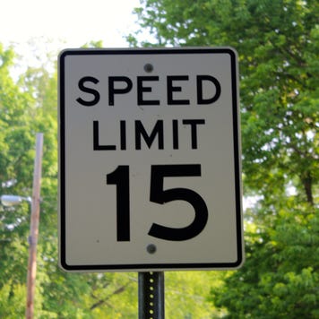 Speed limit sign in park