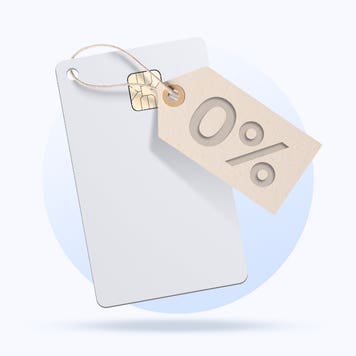Design element of credit card with 0% tag