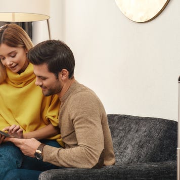 Family leisure. Couple enjoys staying together in a hotel