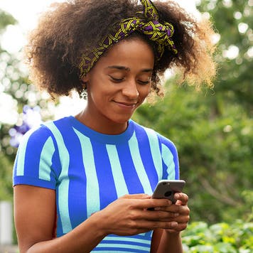 Person looking at smartphone